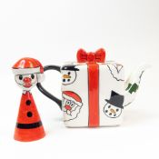 Lorna Baily Christmas themed tea pot, limited edition no.2 of 2, together with Father Christmas