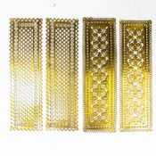 Two pairs of ornate brass door finger plates, 27 x 8cm.