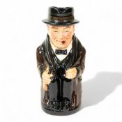 Royal Doulton large prototype toby Jug Winston Churchill, painted in a different colourway with