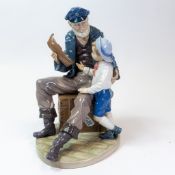 Lladro figure group of an elderly sailor man and boy 
