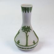 Wedgwood White Parnassus vase with sage green relief depicting Neoclassical motifs. H:-20cm
