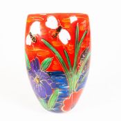 Anita Harris Honey Bee Brook oval vase, height 19cm, gold signed.