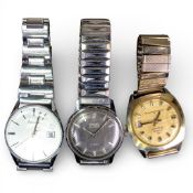 A collection of Gentleman's wristwatches including Accurist Automatic stainless steel 1970s