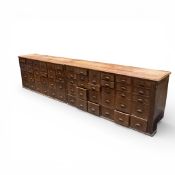 Large 19-century Mahogany haberdashery cabinet compromising sixty drawers, split into two