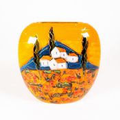 Anita Harris large Tuscany Purse vase, height 19cm, gold signed.