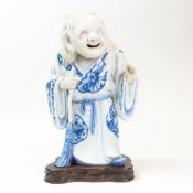 19th century Japanese Dohachi porcelain figure of Zen, the laughing Buddha, Edo-Meiji period, h.26cm