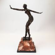 A good bronze Art Deco reproduction figure of a Egyptian dancer 