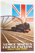 Poster VSOE VENICE SIMPLON ORIENT EXPRESS LONDON~PARIS~VENICE, by Fix Masseau. First edition