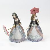 Lladró porcelain figurines compromising, Jolie, no.5210 and Angela, no5211. (H: 22.5cm) (2)