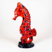 Anita Harris model of a Seahorse, height 29cm, Gold signed.