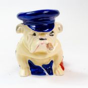 Royal Doulton medium sized seated Churchill bulldog with union jack and sailors cap, dated 1941, h.