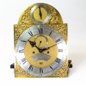 Daniel De Saint Leu, London, 1753-1797 longcase clock movement, brass arched dial with strike
