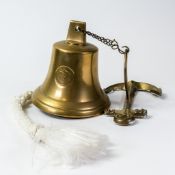 Decorative Brass Ships Bell dated 1827 with Anchor wall mount. Bell rings intact with an