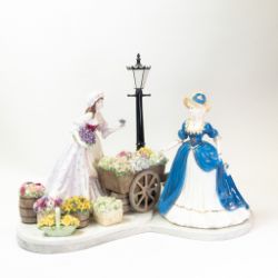Coalport, Prestige figure group The Flower Seller. Modelled by Sue McGarrigle. Limited edition