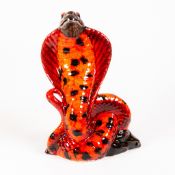 Anita Harris Venomous Cobra snake, height 21cm, Gold signed.