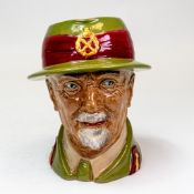 Royal Doulton large character jug Field Marshall Jan Smuts in rare Khaki green colourway, h.18cm