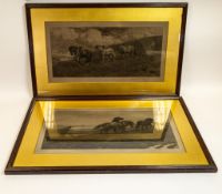Herbert Thomas DICKSEE (1862-1942), pair of prints of Shire Horse scenes, 