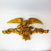 19th century giltwood eagle pediment, possibly Irish, w.85 x h.41cm.