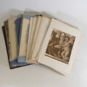 A collection of black & white wood block engravings, many of famous paintings etc., over 150.
