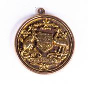 19th/20th century 9ct Rose Gold Australia medal/pendant, 3g.