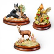 Three Border Fine Arts figural groups, After the Rain SOC5, A Long Day Ahead SOC9 and In a Sunny