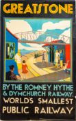 Vintage 1928 Art Deco advertising poster for Greatstone-by-sea via Romney, Hythe & Dymchurch