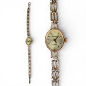 9ct Gold ladies Sovereign wristwatch with 9ct gold bracelet, gross weight 8.1g