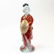Japanese porcelain Bijin Lady figure, Meiji period c1910, h.26cm.