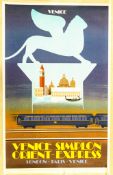 Poster VSOE VENICE SIMPLON ORIENT EXPRESS LONDON~PARIS~VENICE, by Fix Masseau. First edition