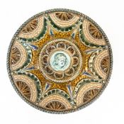 Frank Arthur Butler for Doulton Lambeth stoneware wall plaque, central bas-relief raised depiction