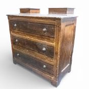 Victorian Pine chest of drawers with scumble decoration & fitted jewellery boxes to top, H88cm x