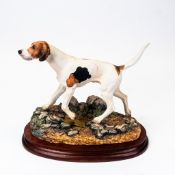 Border Fine Arts Foxhound, model no.B0733 (cracks to body) by Margaret J Turner, limited edition