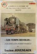 A collection of vintage promotional French railway and travel posters, advertising the Chemin de Fer