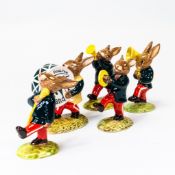Royal Doulton Bunnykins characters presenting 'The Oompah Band' full set in green colourway to