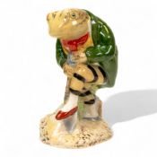 Beswick prototype Beatrix Potter figure Jeremy Fisher digging, painted in a different colour,