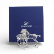 Swarovski Crystal Foals (627637) retired 2011 designed by Martin Zedron presented in clear crystal
