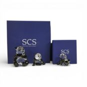 Swarovski 2008 Annual Edition Pandas Mother and Cub (900918) together with Young Panda (905543) both