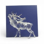 Swarovski Crystal Stag figurine (291431), by Adi Stocker, with original box and certificate. (H: