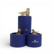 Swarovski Crystal Family of Golden Retrievers to include:- Mother (1142823) two Puppies (1142824)(