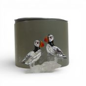 Swarovski crystal puffins part of “Feathered Beauties” theme group, The Puffins are made from