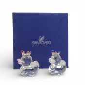 Swarovski Crystal Prince & Princess Ducks (1117976) Happy Duck Collection retired 2011, designed