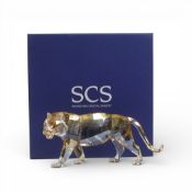 Swarovski Amber Crystal 'Endangered Wildlife Tiger'(1003148) retired 2010, designed by Elisabeth