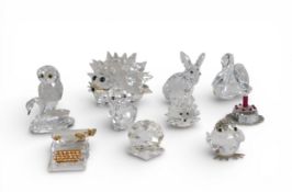 Swarovski Crystal selection of animals to include:- Two Hedgehogs of different sizes, Rabbit,