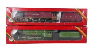 Hornby OO gauge R.066 4-6-2 LMS Duchess of Sutherland locomotive together with R.855 4-6-2 LNER