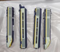 Hornby Hobbies OO gauge EuroStar Class 373 locomotives and passenger carriages. (4)