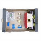 Sylvanian Families Waters Beaver family, together with the caravan set (missing pony). (1 Tray)
