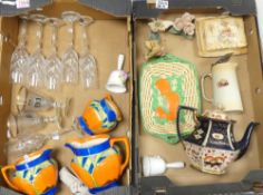 A mixed selection of ceramics to include:- Barker Bros hand painted set of graduated Art Deco