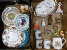 Mixed ceramics to include a Royal Albert lidded tureen in the Tenderness pattern, commemorative