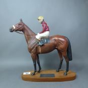 Beswick Connoisseur model of Red Rum with Brian Fletcher up, on wooden base.
