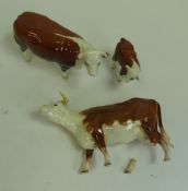 Beswick, Hereford cow, Ch of Champions, no.1360, Hereford cow, no.948 (left hind leg broken), and